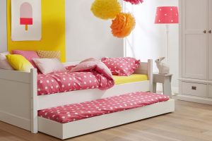 Alta bedbank met matraslade logeerbed snow white wit ral 9016