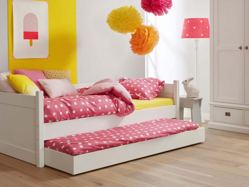 Alta bedbank met matraslade logeerbed snow white wit ral 9016