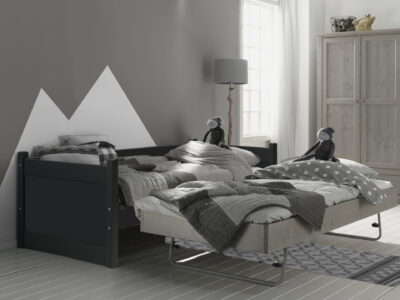 Bedbank met uitschuifbed antraciet/stone grey