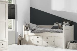 Kajuitbed White Wash met lades