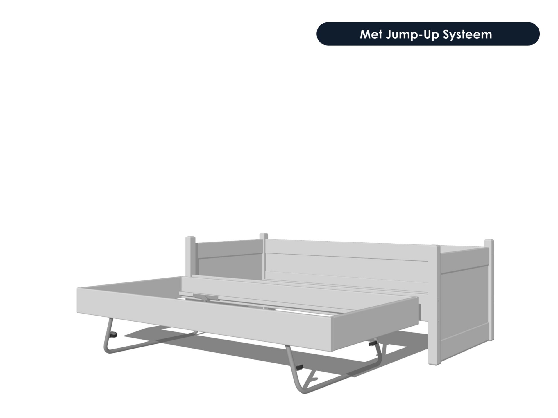 Alta Bedbank met (Jump-Up) logeerbed - Snow White - hout - Alta Meubelen