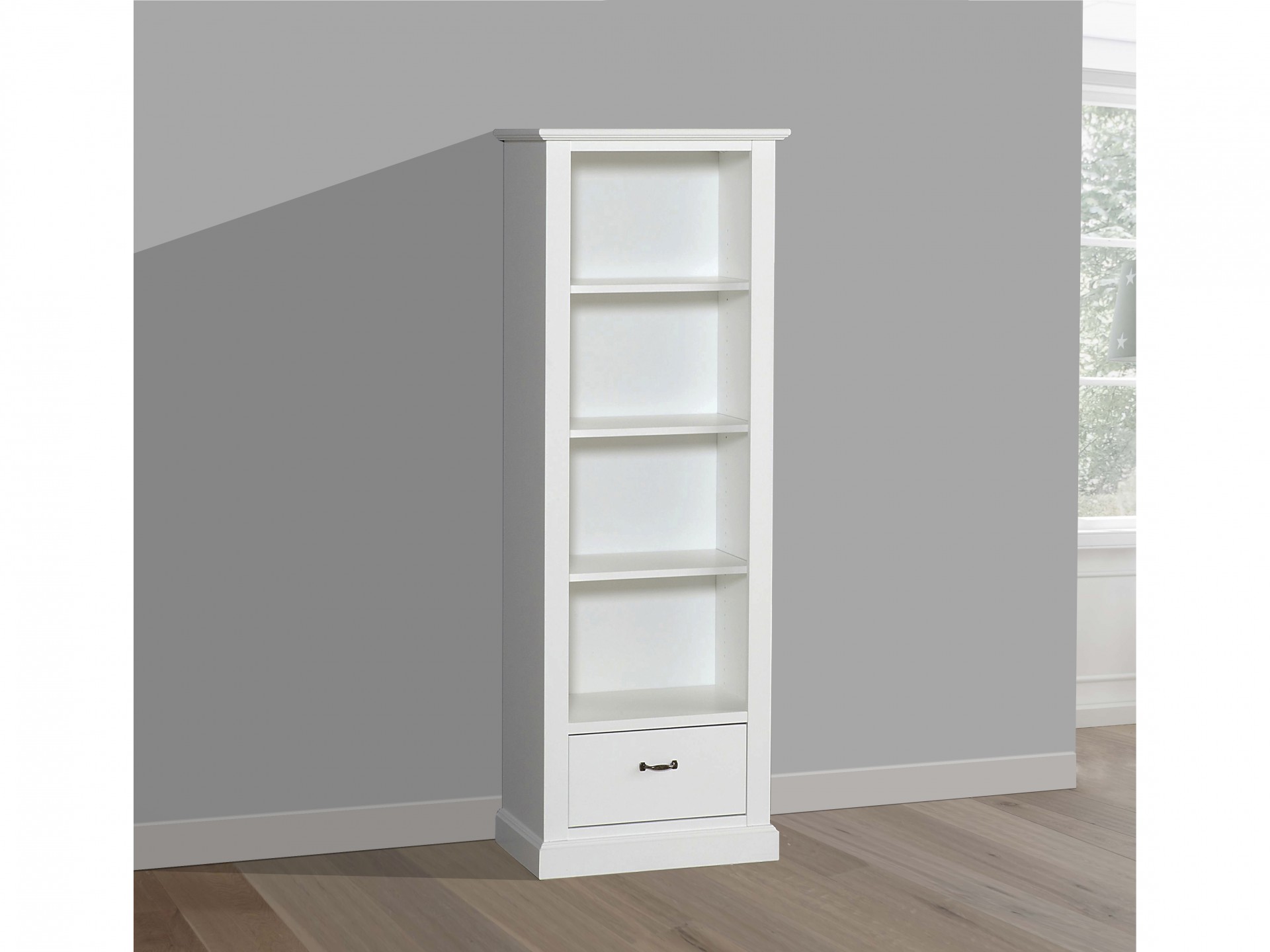 Revolutionair Deter schildpad Alta Boekenkast met lade, 165 cm - White Wash - Massief hout - Alta Meubelen